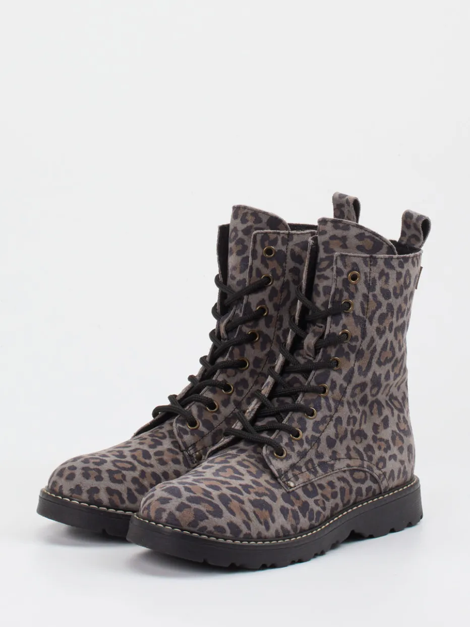 – Schnürboots aus Leder Taupe Leoprint*Ralph Harrison Classic Discount