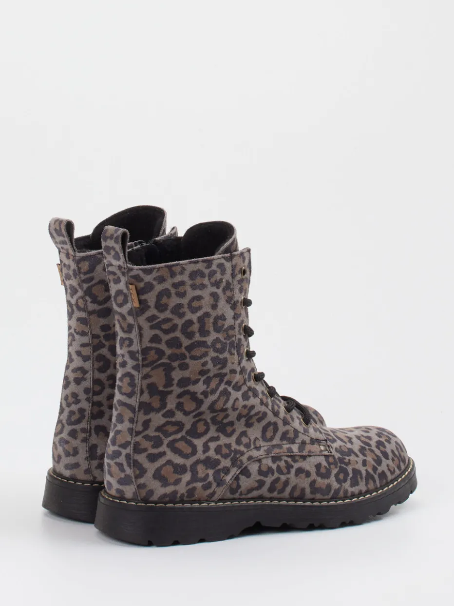 – Schnürboots aus Leder Taupe Leoprint*Ralph Harrison Classic Discount