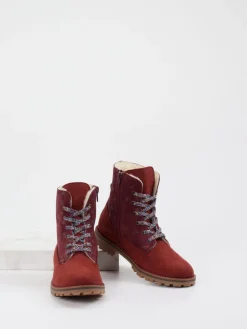 Kinder Ralph Harrison Classic – Schnürboots aus Nubukleder dunkelrot