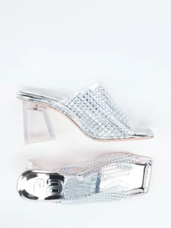 – High Heels aus Metallic mit Stsbesatz*RAS Clearance