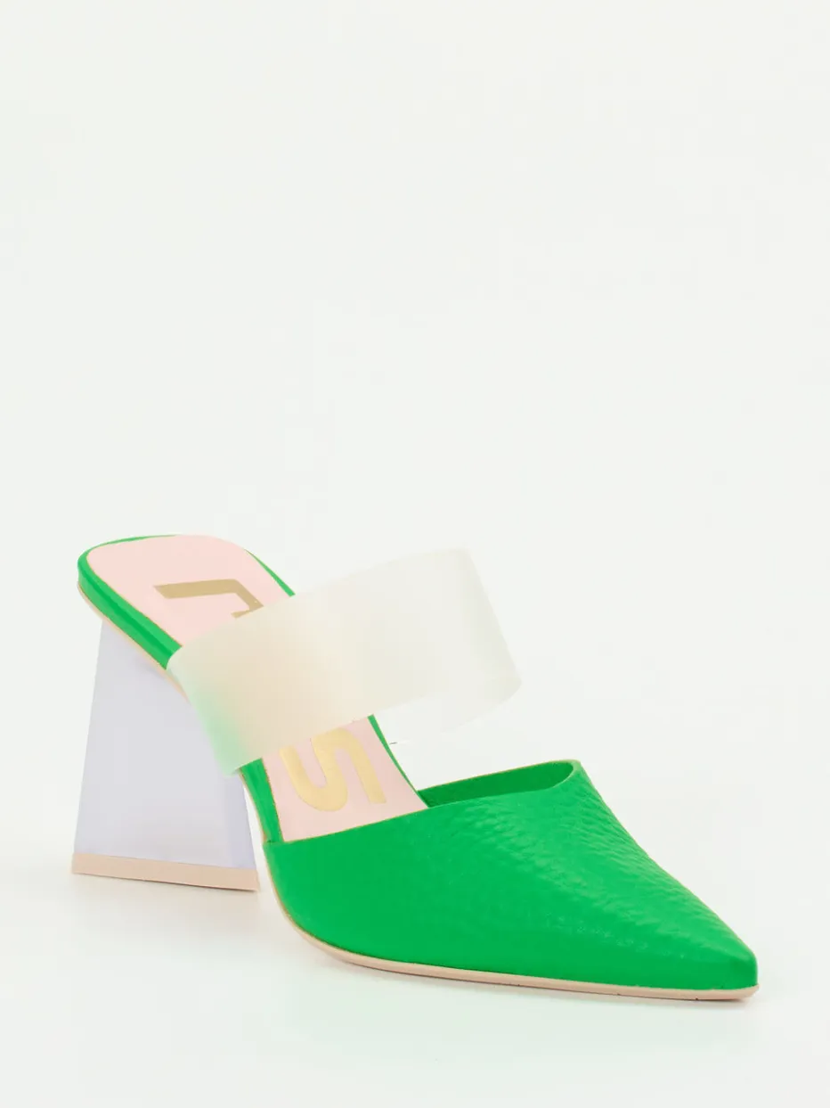 Damen RAS – Mules aus Kalbleder mit transparentem Riemen