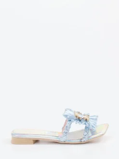 Damen RAS – Pantolette aus Metallicleder hell irisierend