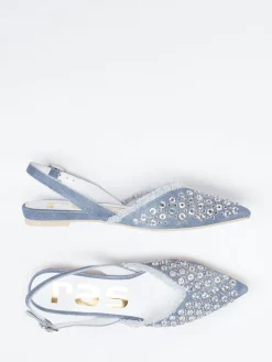 Damen RAS – Slingback-Ballerinas aus Denim mit Stsdetails
