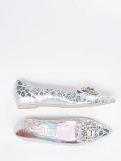 – Spitzballerinas aus Metallicleder*RAS Sale