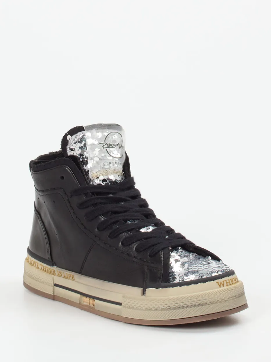 Damen Rebecca White – High-Top Sneaker aus Metallicleder