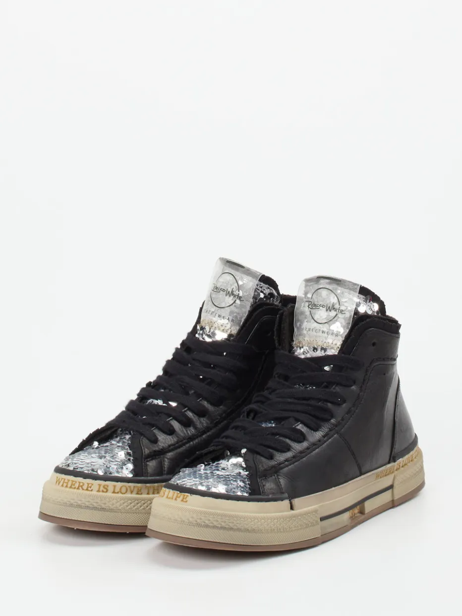 Damen Rebecca White – High-Top Sneaker aus Metallicleder