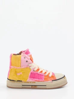 Damen Rebecca White – High-Top Sneaker aus Textil Patchwork