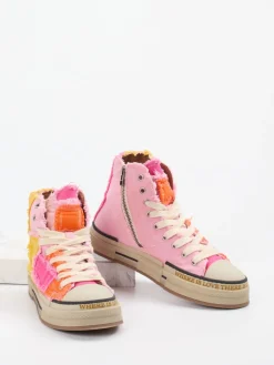 Damen Rebecca White – High-Top Sneaker aus Textil Patchwork