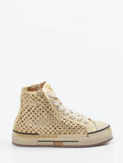 Damen Rebecca White – High-Top Sneaker aus Flechtleder Gold