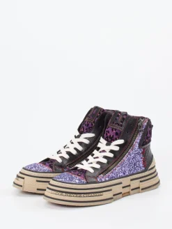 Damen Rebecca White – High-Top Sneaker aus Metallic mit Glitzer