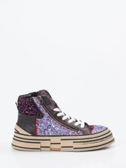 Damen Rebecca White – High-Top Sneaker aus Metallic mit Glitzer