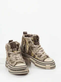 – High-Top Sneaker aus Textil mit Pailletten*Rebecca White New