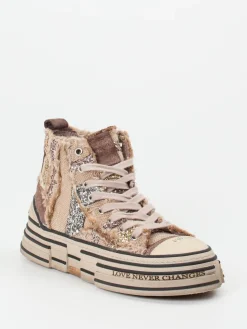 Damen Rebecca White – High-Top Sneaker aus Textil mit Glitzer