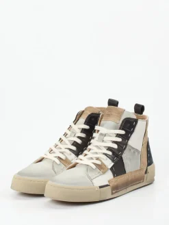 – High-Top Sneaker aus Veloursleder Patchwork*Rebecca White Hot