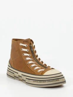 – High-Top Sneaker aus Veloursleder cognac*Rebecca White Hot