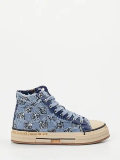 Damen Rebecca White – High-Top Sneaker aus Denim-Textil