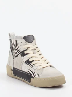 Damen Rebecca White – High-Top-Sneaker aus Veloursleder Zebra-Print