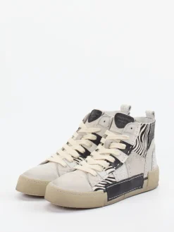 Damen Rebecca White – High-Top-Sneaker aus Veloursleder Zebra-Print