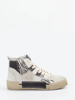 Damen Rebecca White – High-Top-Sneaker aus Veloursleder Zebra-Print