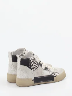 Damen Rebecca White – High-Top-Sneaker aus Veloursleder Zebra-Print