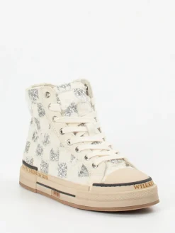 – High-Top-Sneaker aus Textil mit Glitzer*Rebecca White Sale