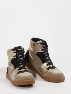 Kinder Richter – High-Top-Sneaker aus Veloursleder Beige