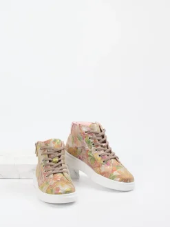 – High-Top-Sneaker aus geprägtem Leder Rosé*Richter Outlet