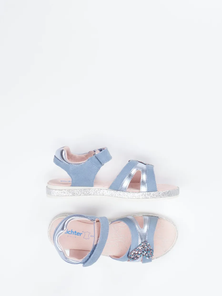 Kinder Richter – Klettsandale aus Veloursleder hell