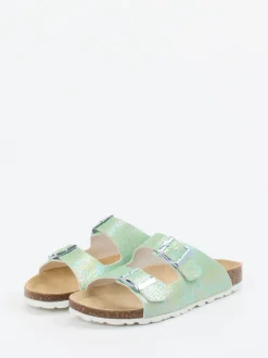 – Zweiriemer-Pantolette aus Synthetik Mintgrün*Richter Discount