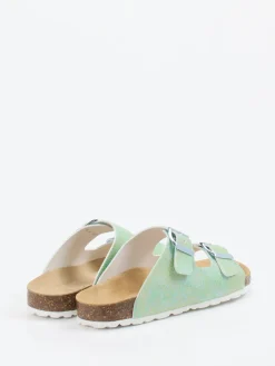– Zweiriemer-Pantolette aus Synthetik Mintgrün*Richter Discount
