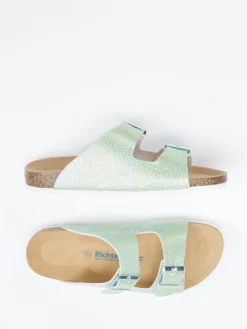 – Zweiriemer-Pantolette aus Synthetik Mintgrün*Richter Discount