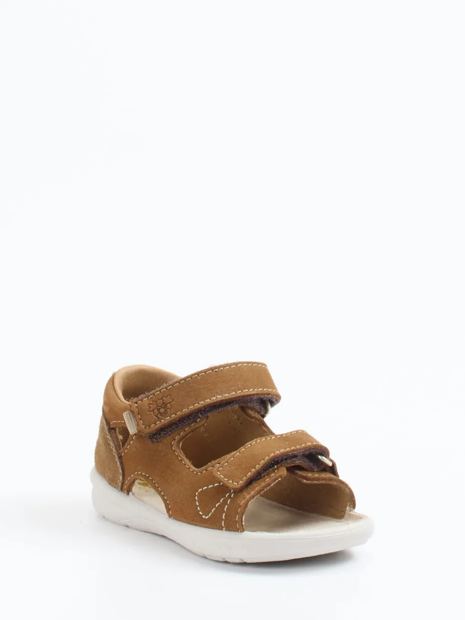 Kinder Ricosta – Klettsandalen aus Nubukleder cognac
