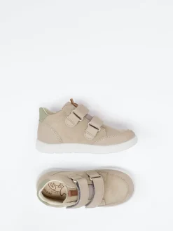 Kinder Ricosta – Klett-Sneaker aus Veloursleder taupe