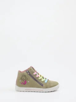 Kinder Ricosta – Mid-Top-Sneaker aus Veloursleder Oliv