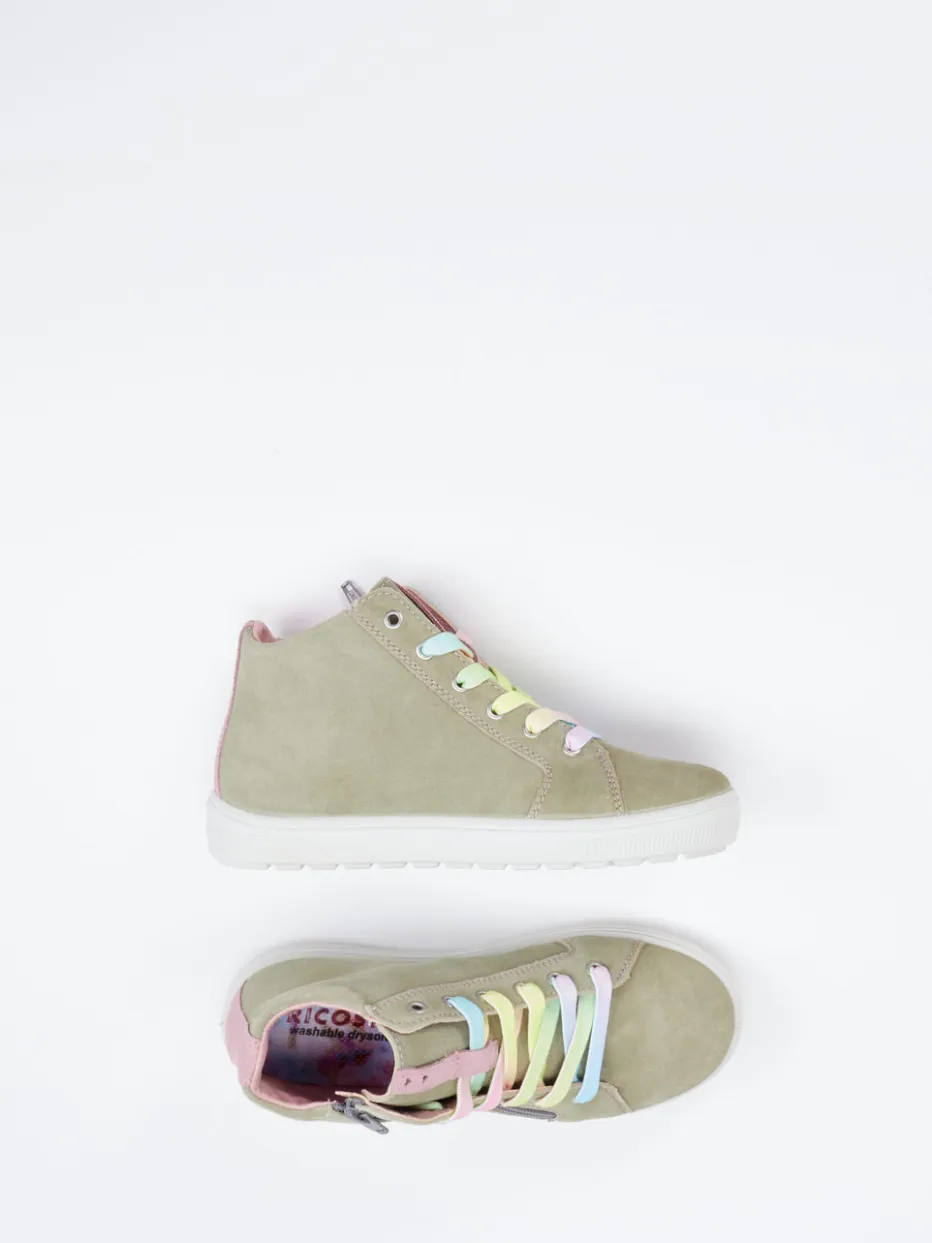 Kinder Ricosta – Mid-Top-Sneaker aus Veloursleder Oliv