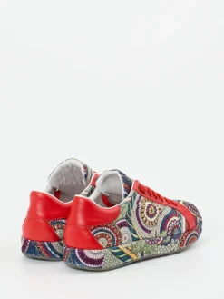 – Low-Top Sneaker aus Textil und Glattleder rot*Rise Clearance