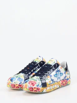 – Sneaker aus geprägtem Leder mit Barockprint*Rise Sale