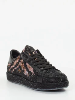 – Sneaker aus Metallic mit Strass und Animal-Print*Rise New