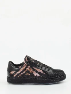– Sneaker aus Metallic mit Strass und Animal-Print*Rise New