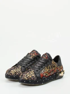 Damen Rise – Sneaker aus Metallicleder mit Animalprint