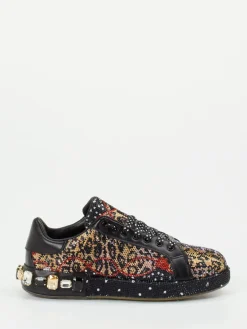 Damen Rise – Sneaker aus Metallicleder mit Animalprint