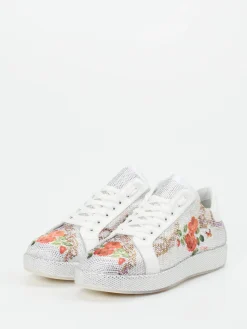 – Sneaker aus Metallicleder mit Strassdetails*Rise Outlet