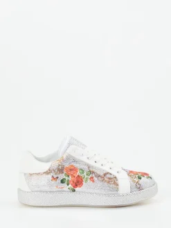 – Sneaker aus Metallicleder mit Strassdetails*Rise Outlet