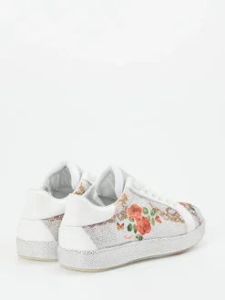 – Sneaker aus Metallicleder mit Strassdetails*Rise Outlet