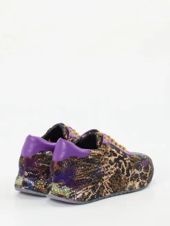 – Sneaker aus Metallic mit Pailletten Violett*Rise Outlet