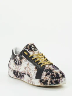 Damen Rise – Sneaker aus Metallicleder mit Strassbesatz