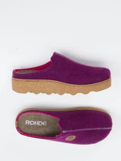 Damen Rohde – Hausschuh-Clogs aus Filz Violett