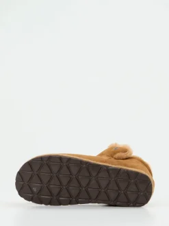 – Hausschuhe aus Veloursleder Cognac*Rohde Hot