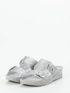 Damen Rohde – Komfort-Pantolette aus geprägtem Leder