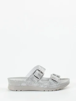 Damen Rohde – Komfort-Pantolette aus geprägtem Leder